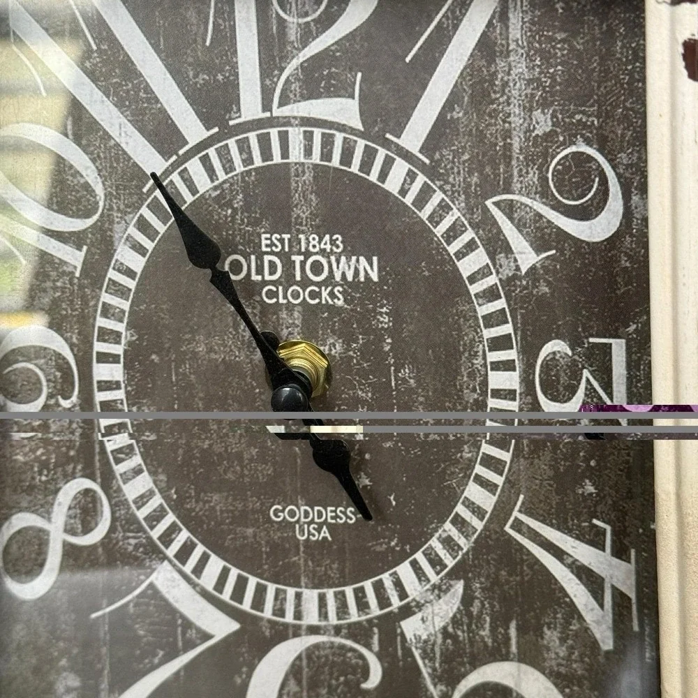 Goddess USA Old Town Clocks Lantern Table Clock Distressed Farmhouse Decor 13
